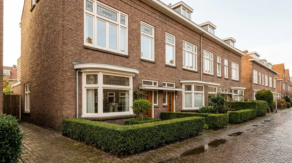 Straatbeeld of geschilderde woning