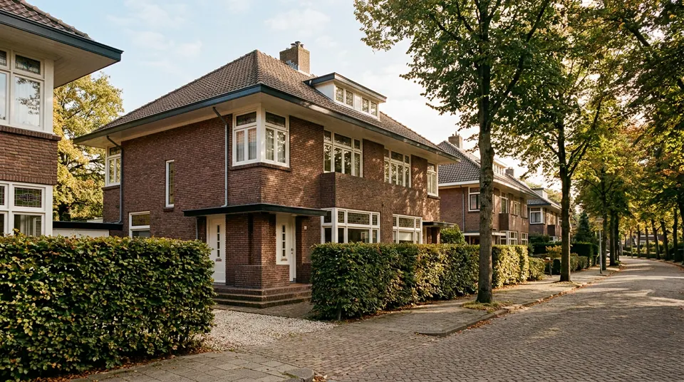 Straatbeeld of geschilderde woning