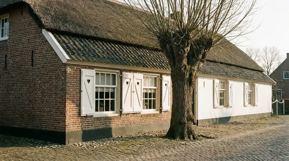 Straatbeeld of geschilderde woning